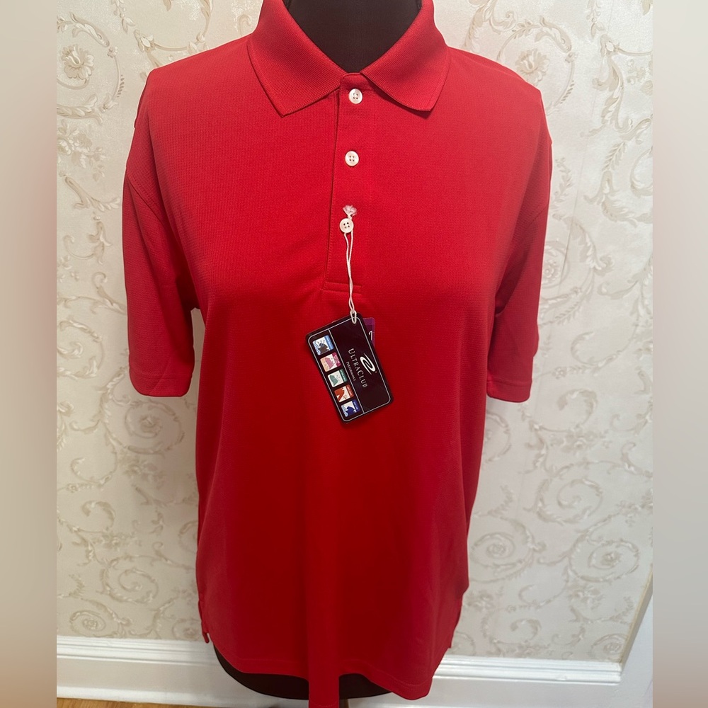 NWT Ultra club men’s polo. Size M. Red moisture wicking